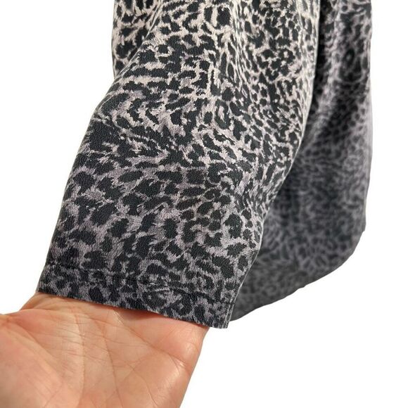 Joie XS Women's Fonda Gray Ombre Silk Leopard Print Dolman Sleeve Blouse Size XS - Picture 7 of 11